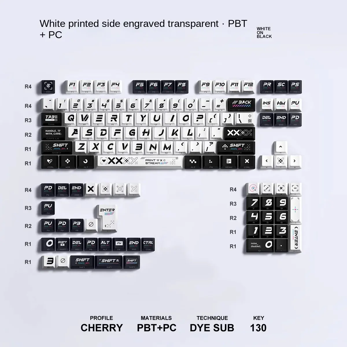CSGO PrintStream Side Engraved Cherry Profile PBT Keycaps Set